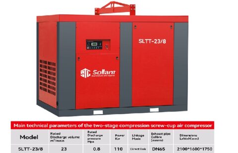 Rotary screw air compressor for concrete