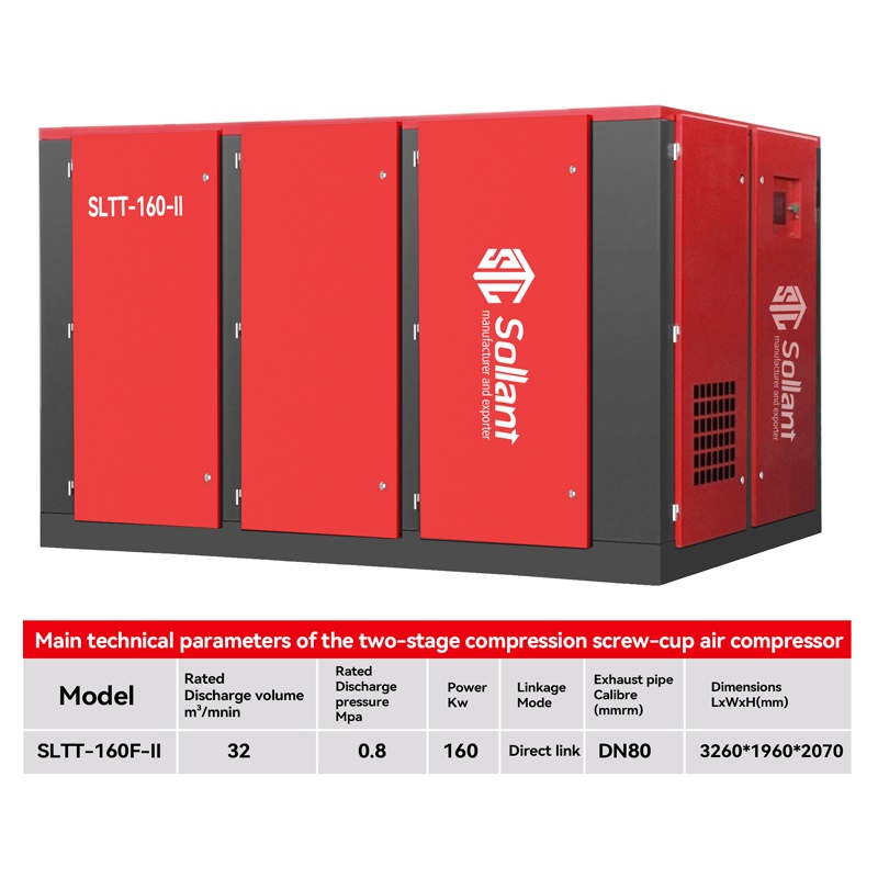 Screw air compressor for tunnel excavation